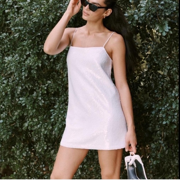 Abercrombie & Fitch White Sequin Mini Dress - Picture 1 of 4